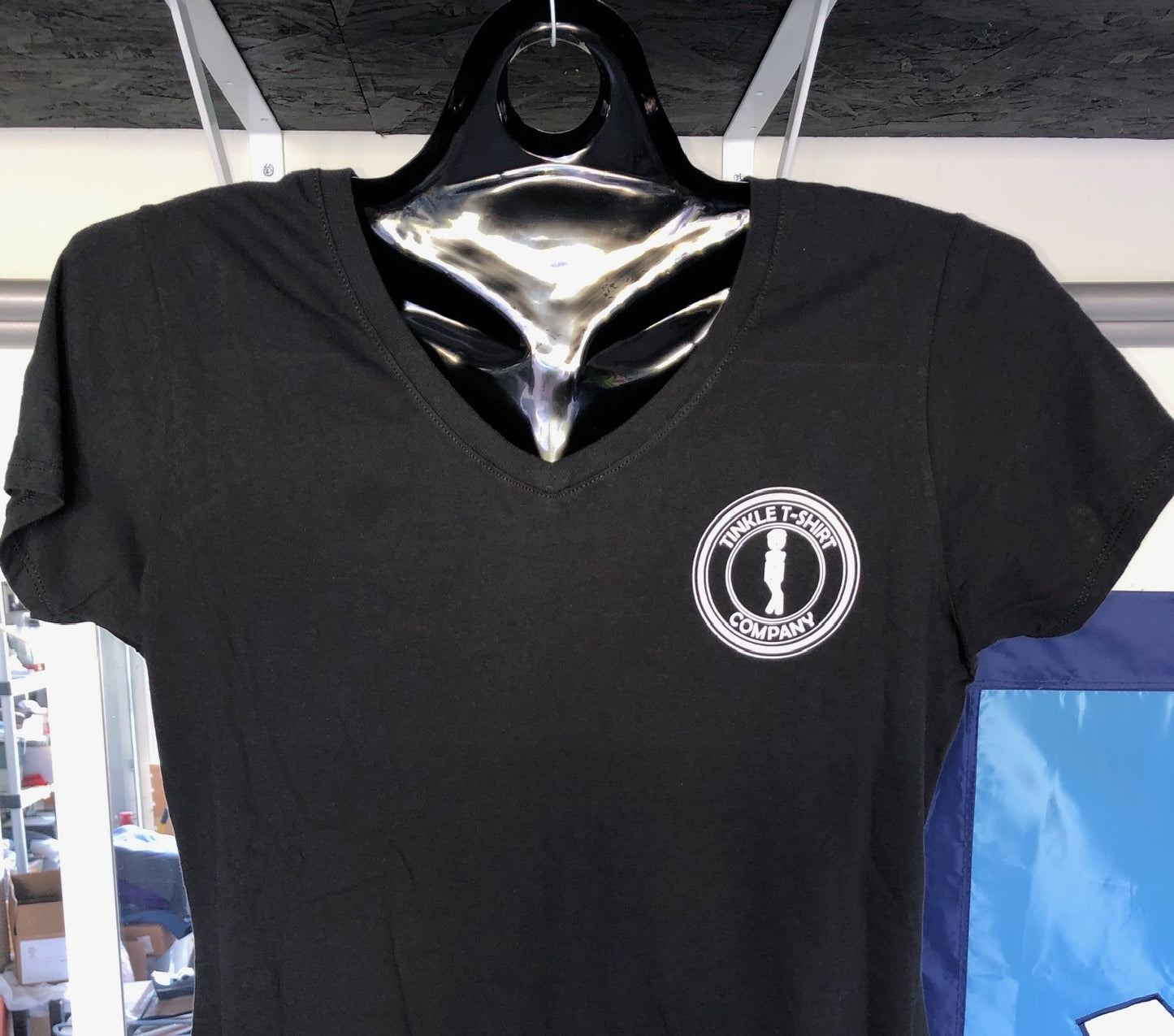 front of ocean tinkler v neck womens t shirt