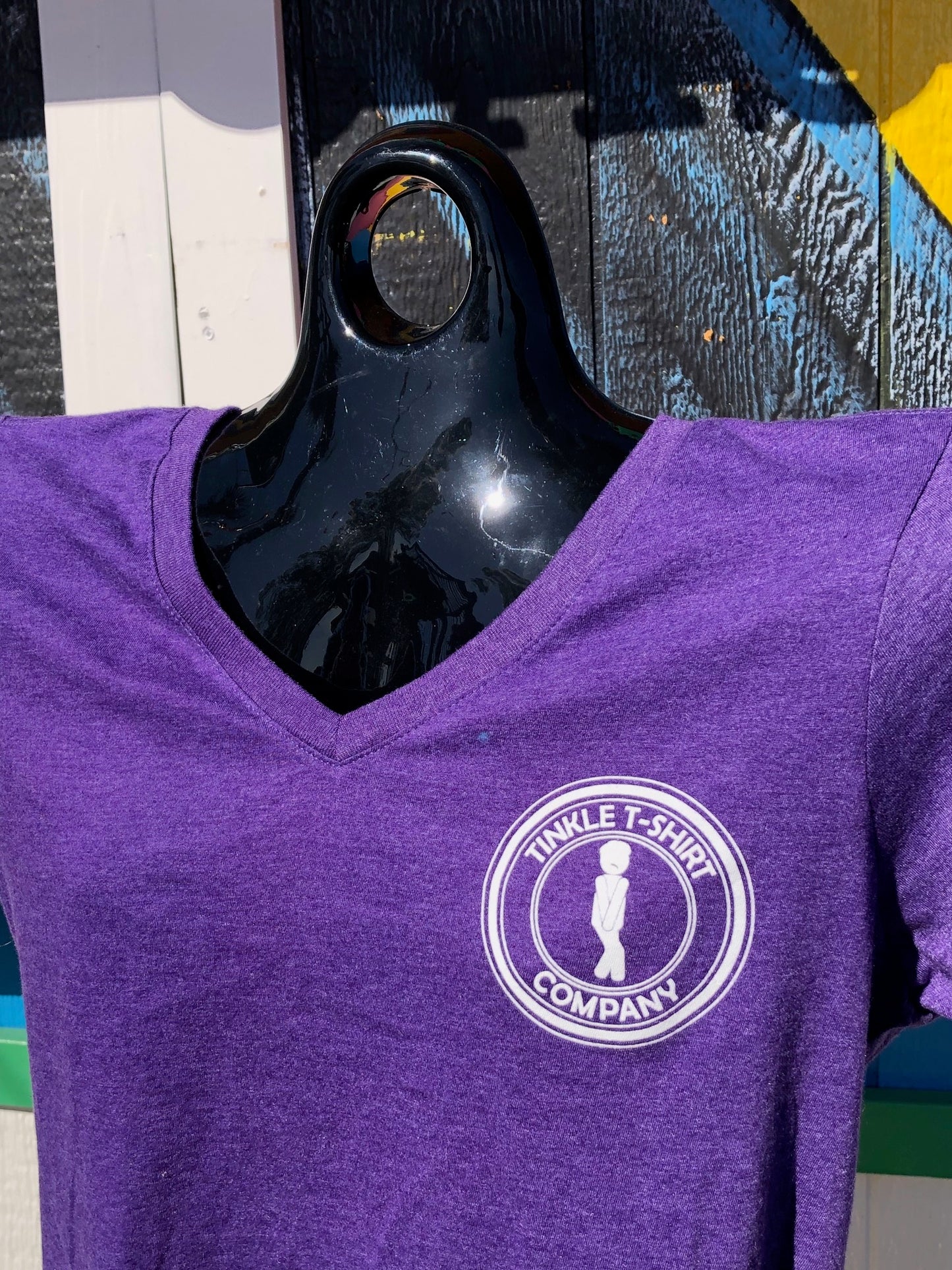 "I Tinkled In The Inlet" Ladies Purple V-Neck | Murrells Inlet