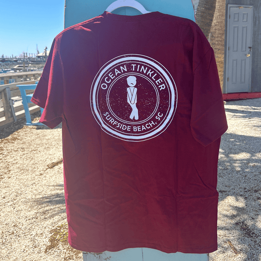 Ocean Tinkler Surfside Beach T-Shirt – Maroon