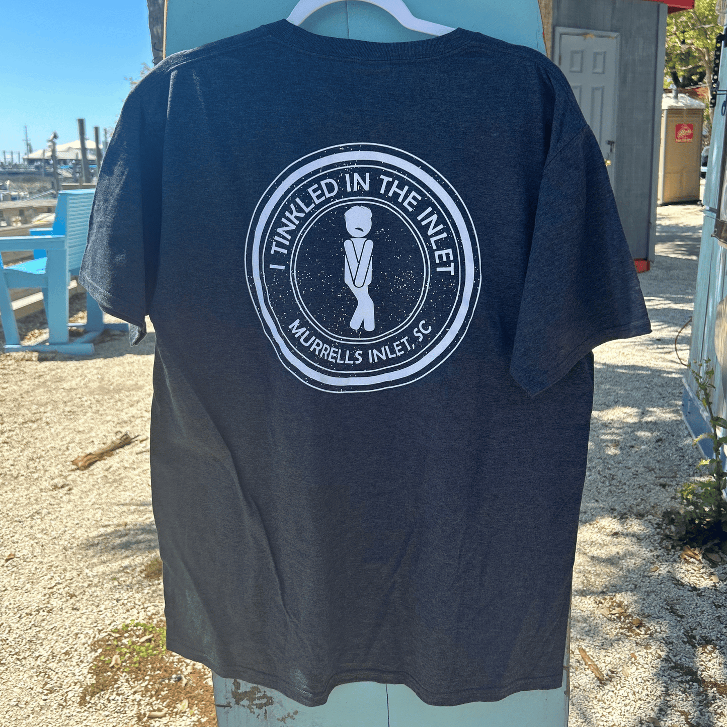 "I Tinkled In The Inlet" T-Shirt Dark Heather Grey