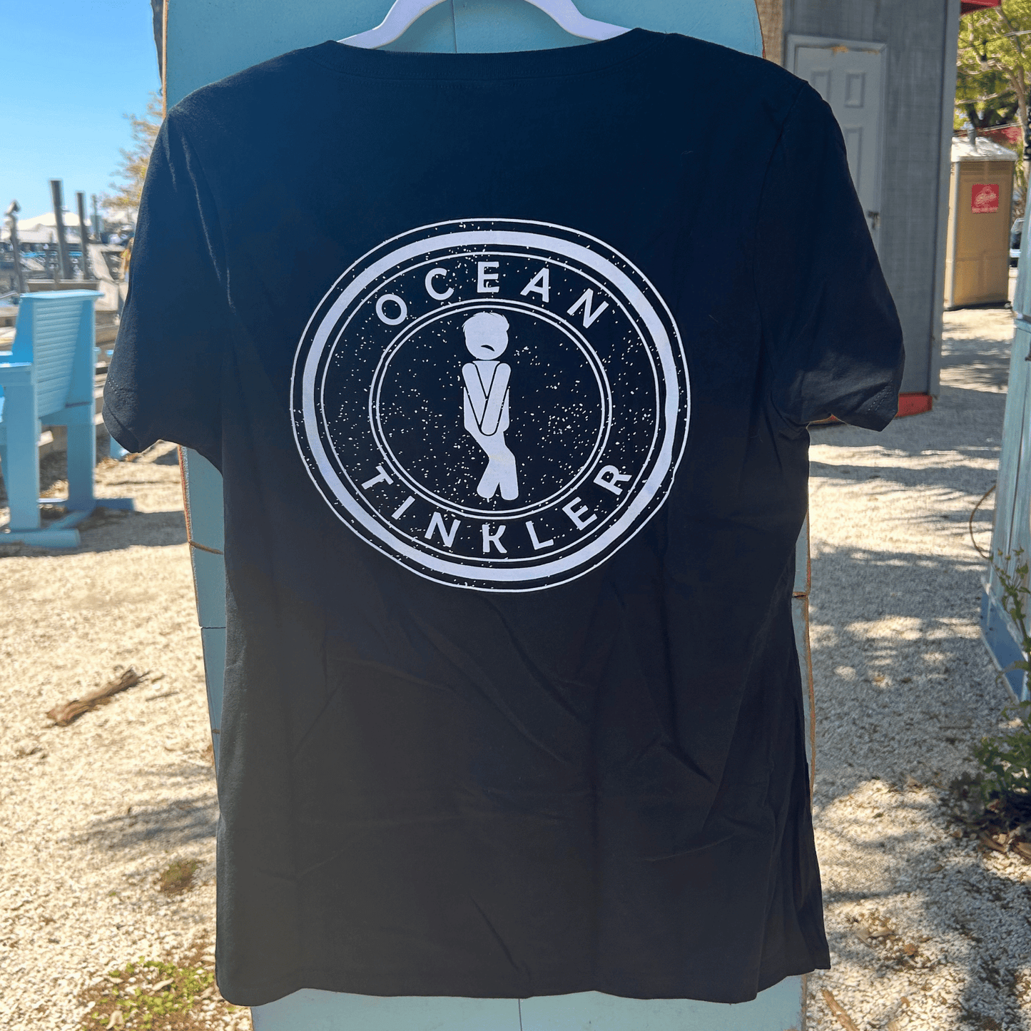 "Ocean Tinkler" - Ladies V-Neck T-Shirt (Black)