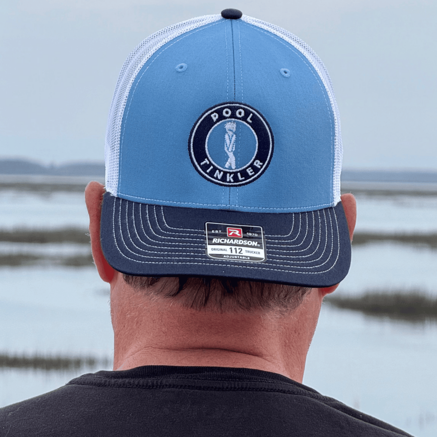Pool Tinkler Performance Hat – Blue Trucker | Funny Summer Mesh Cap