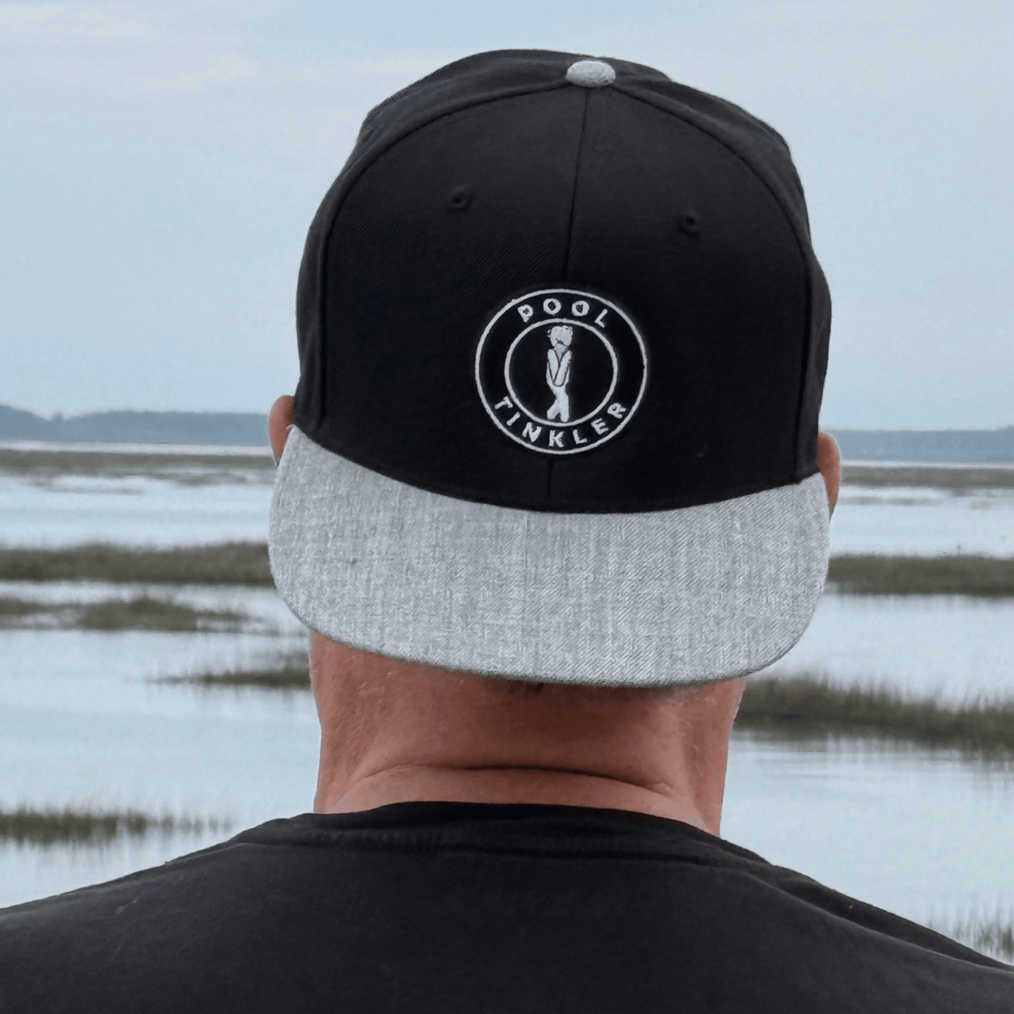 Pool Tinkler Snapback Hat – Black & Grey Flat Bill