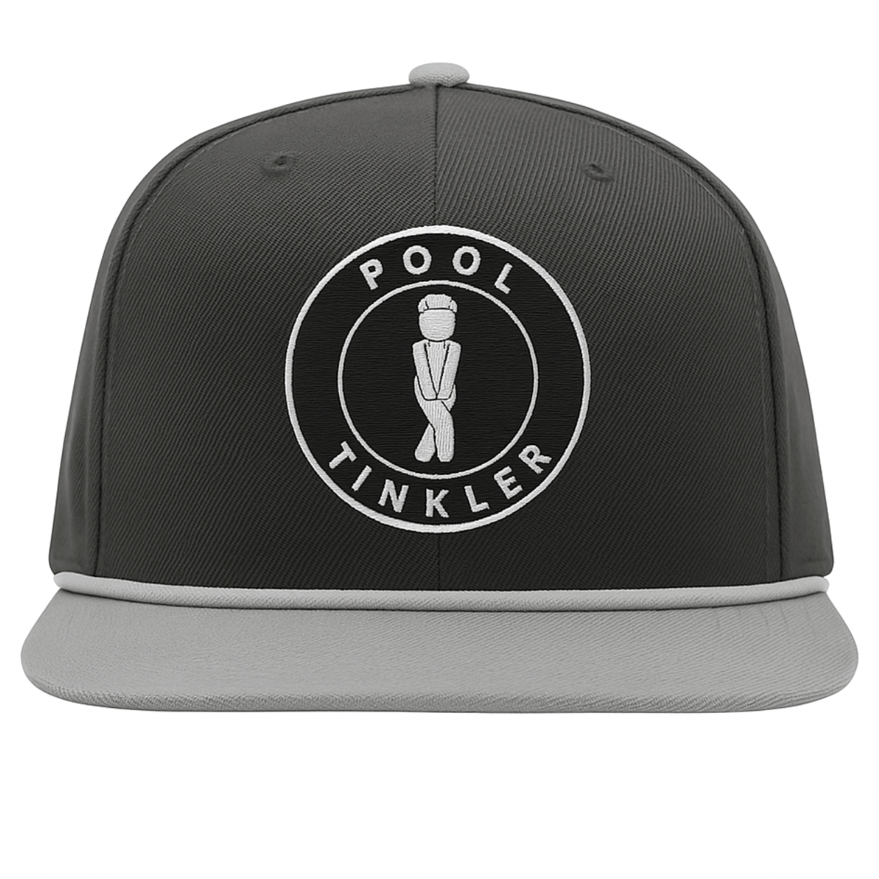 pool tinkler grey and black snap back hat